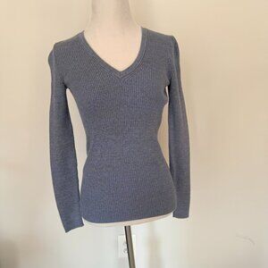 ✨ MODA International by Victoria’s Secret Blue/Gray Ribbed Stretch Sweater – S